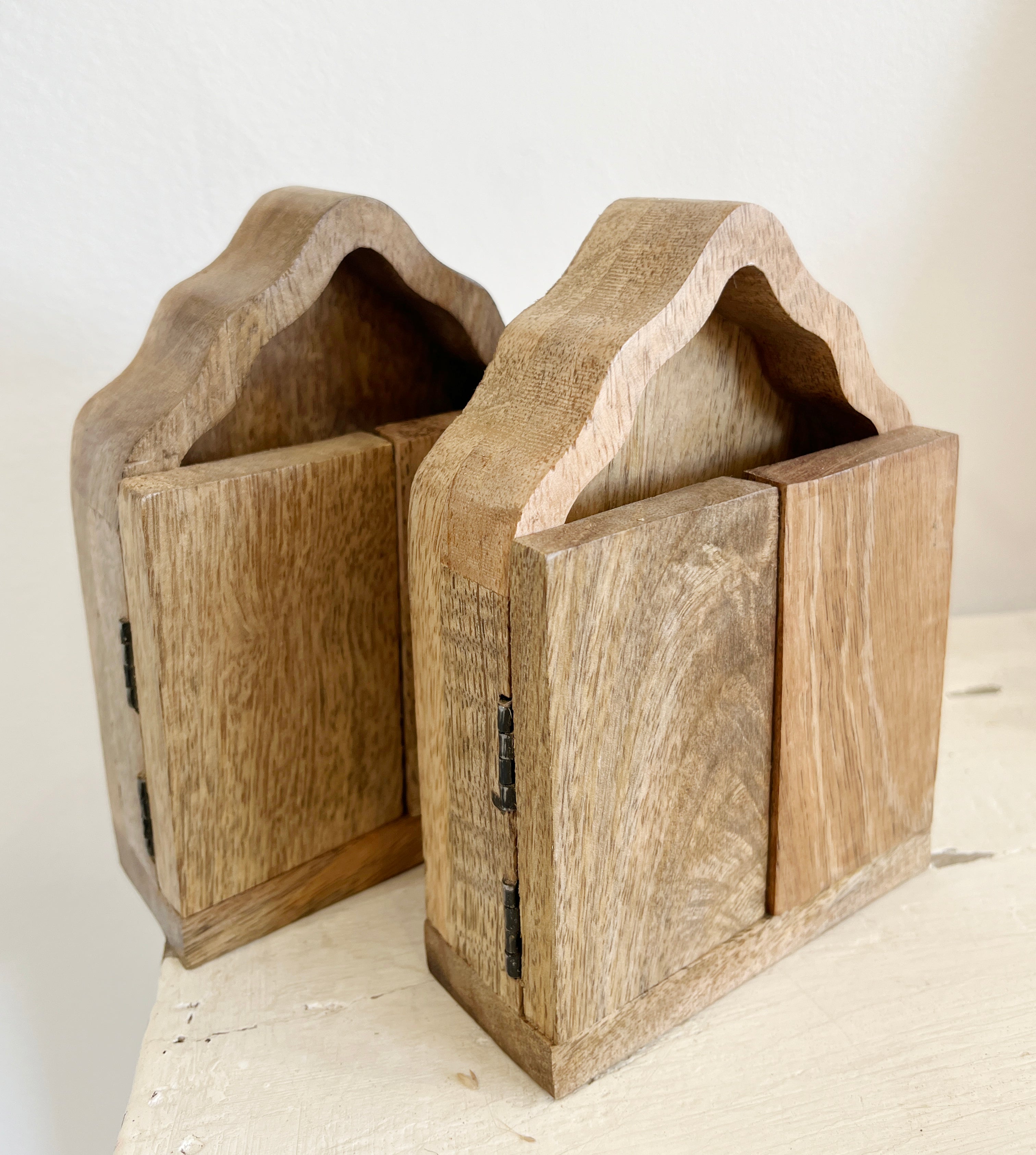 Wooden Sanctuary with doors and mirror