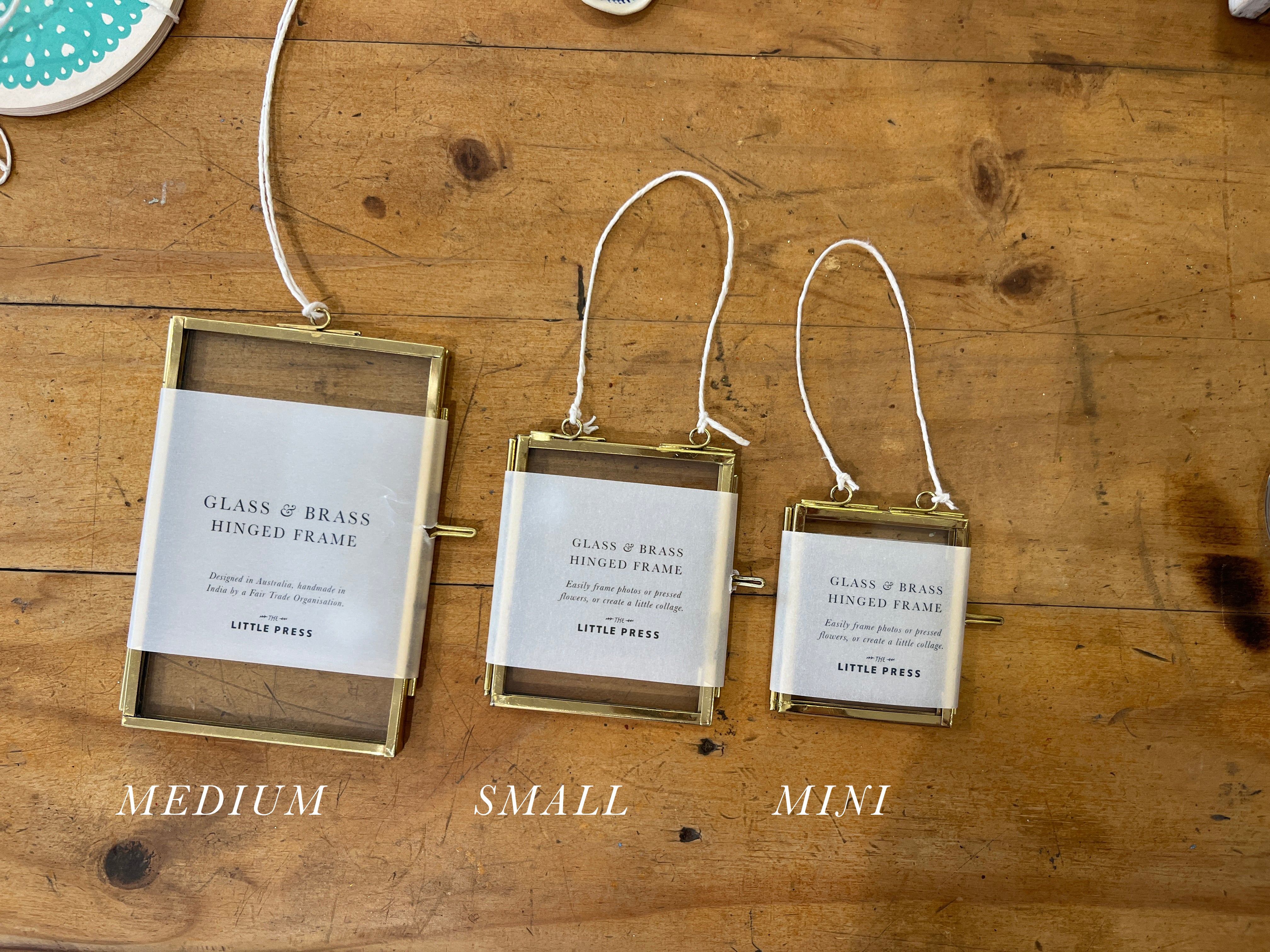 Glass Brass Hinged Frame - mini