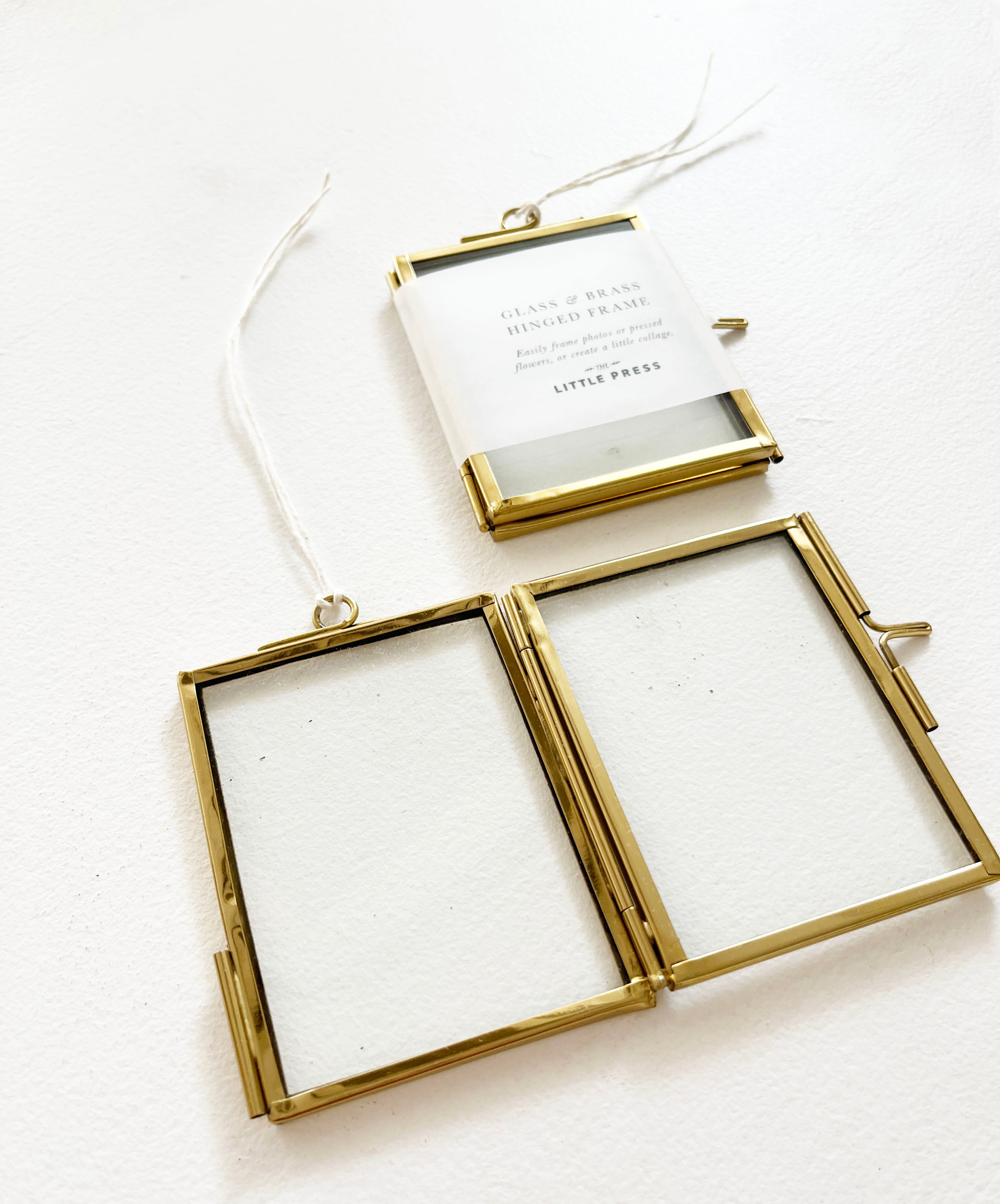 Glass Brass Hinged Frame - small