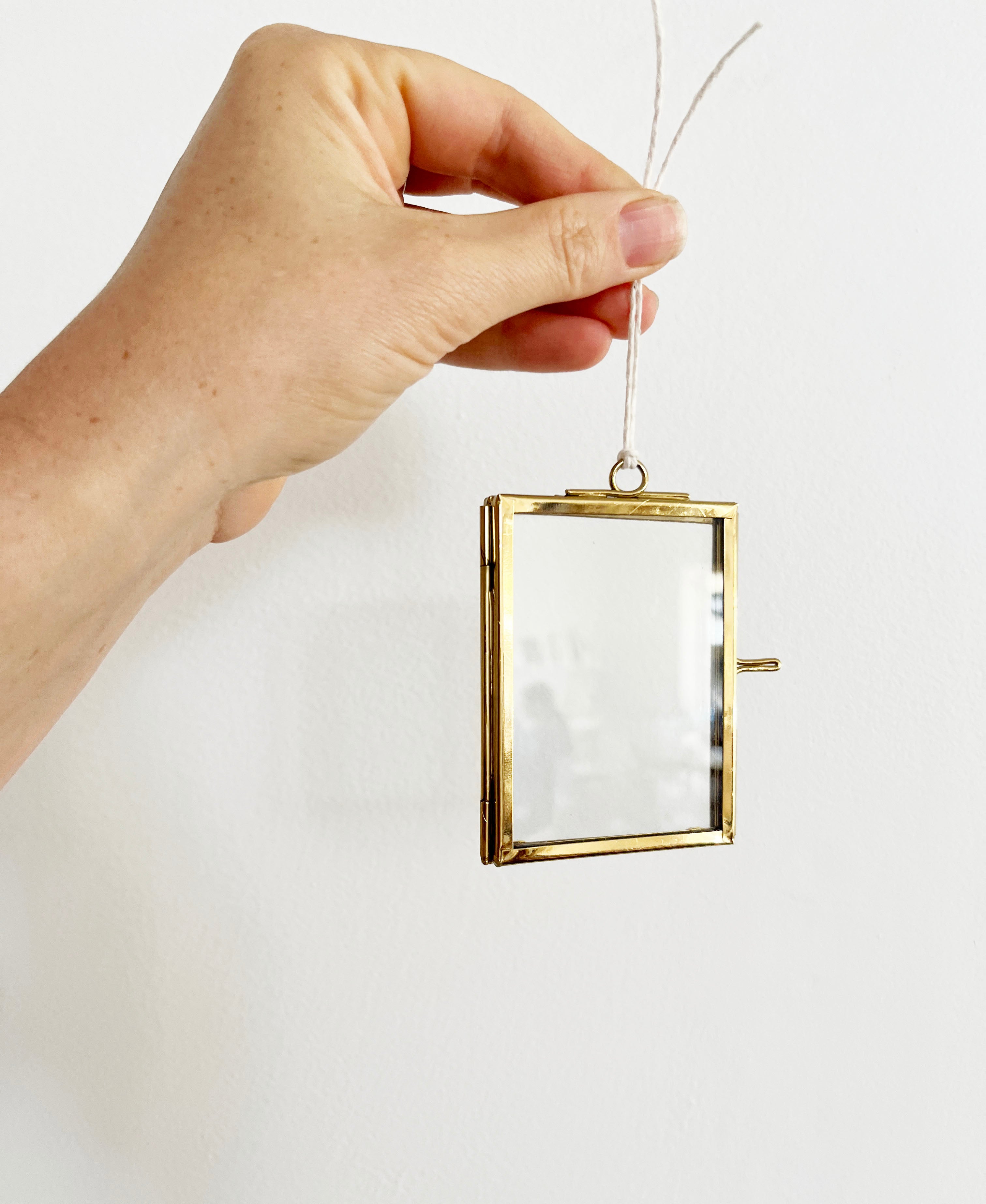 Glass Brass Hinged Frame - small