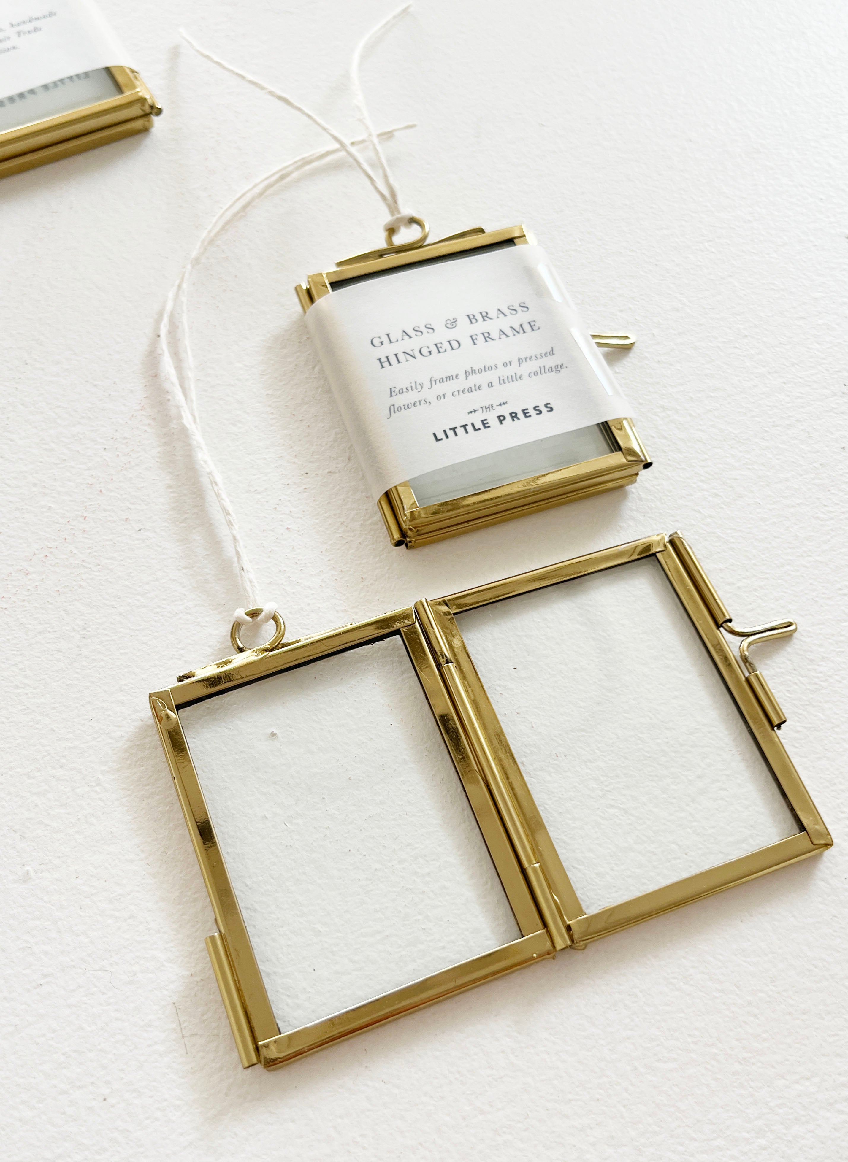 Glass Brass Hinged Frame - x small