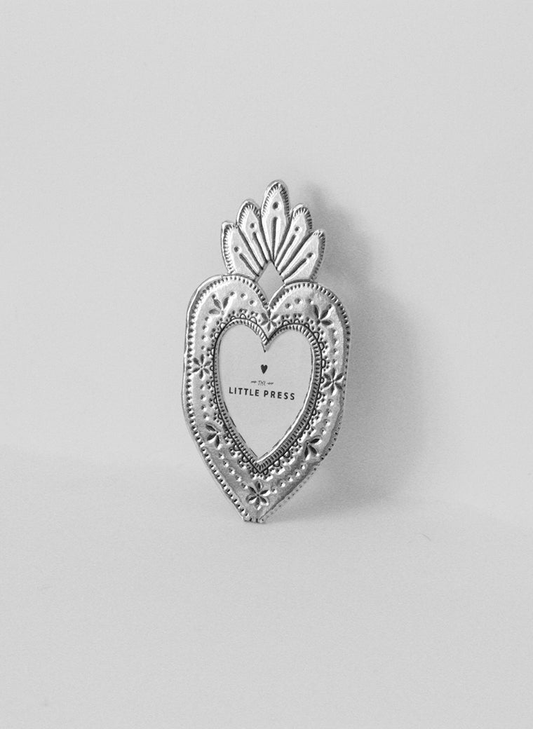 Faux Tin ~  Mini Heart Frame Silver