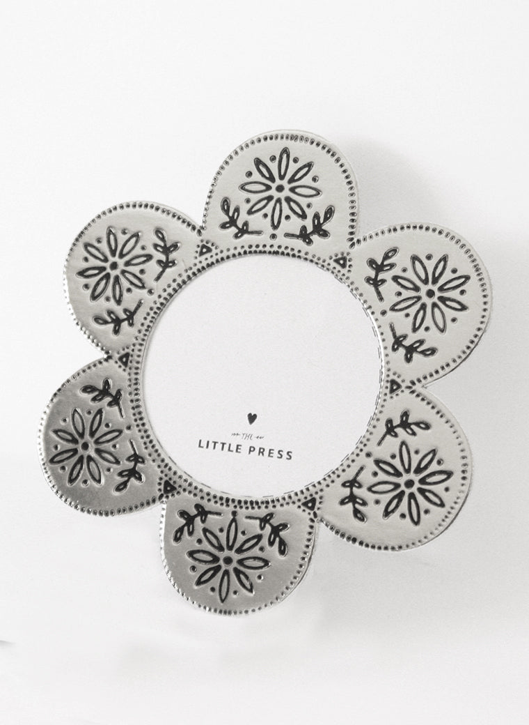 Faux Tin ~ Flower Frame ~ limited edition Silver