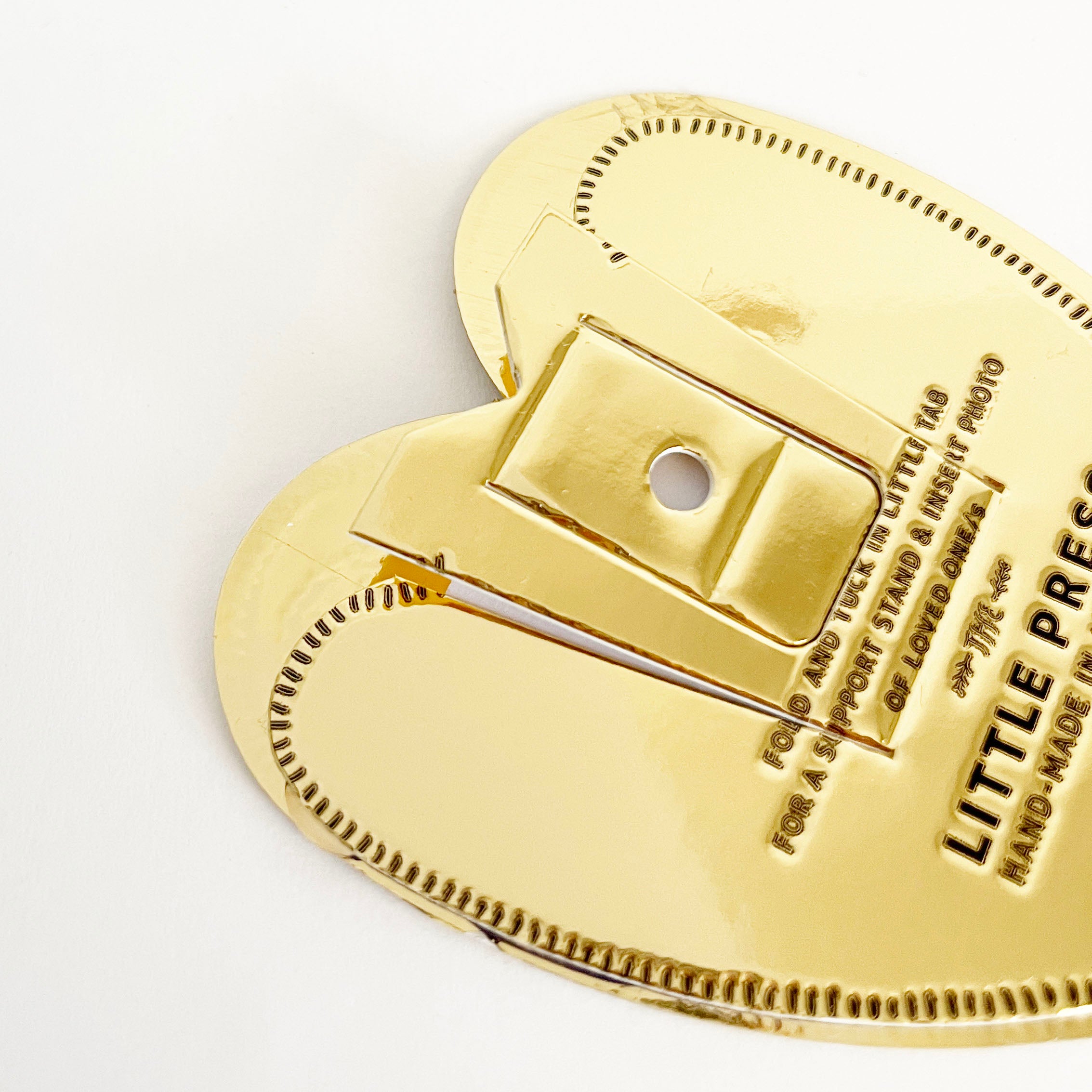 Faux Tin ~ Heart travel/desk frame ~ gold