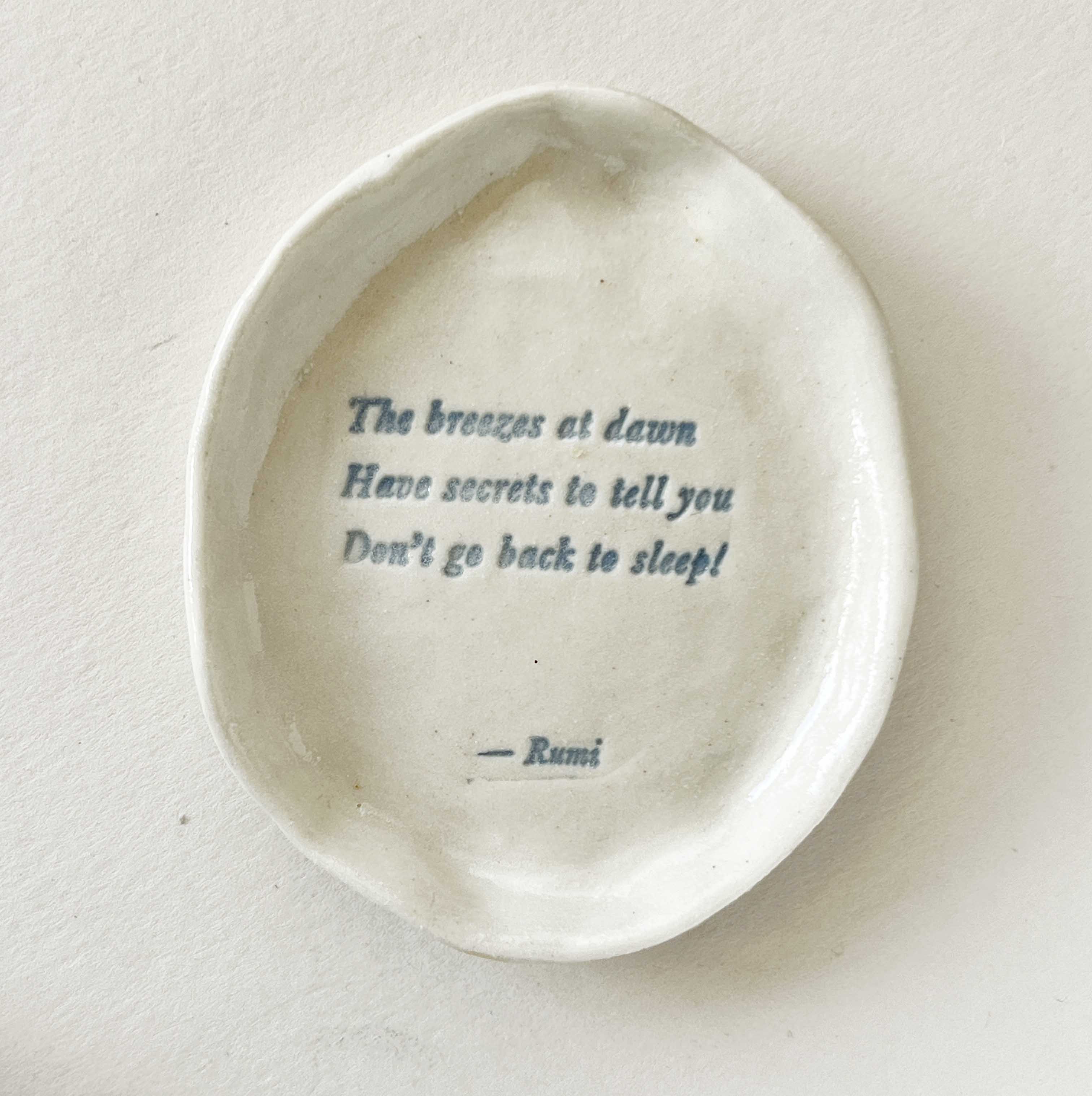 Ceramic Trinket Dish ~ 11 "The Breezes At Dawn..."