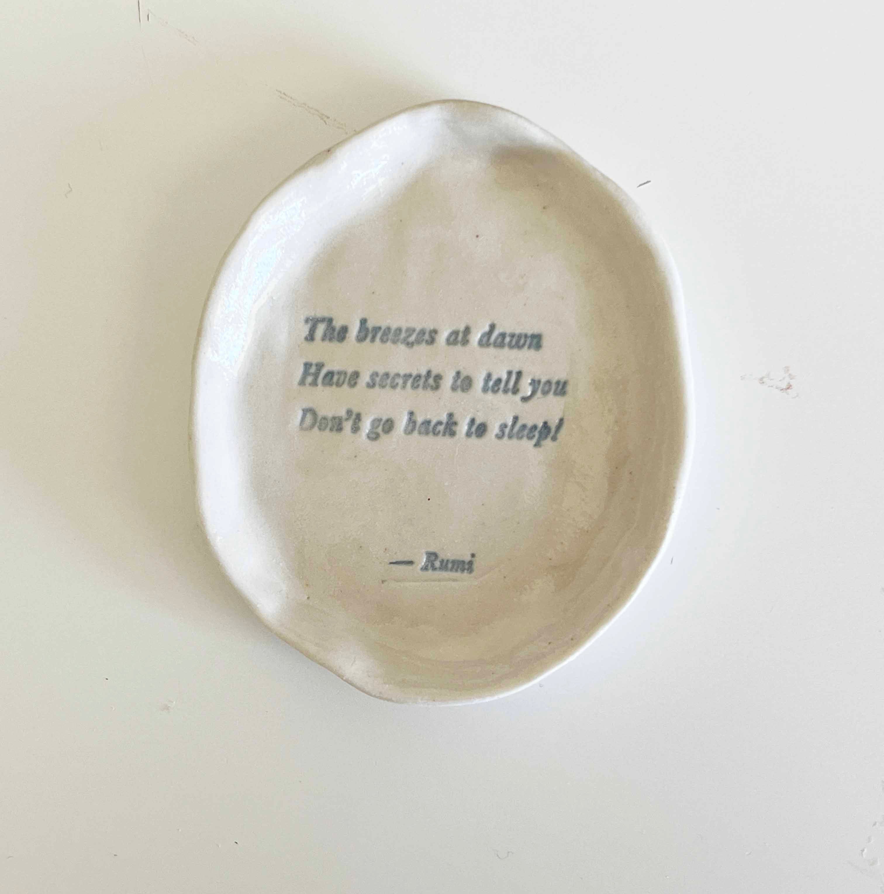 Ceramic Trinket Dish ~ 11 "The Breezes At Dawn..."