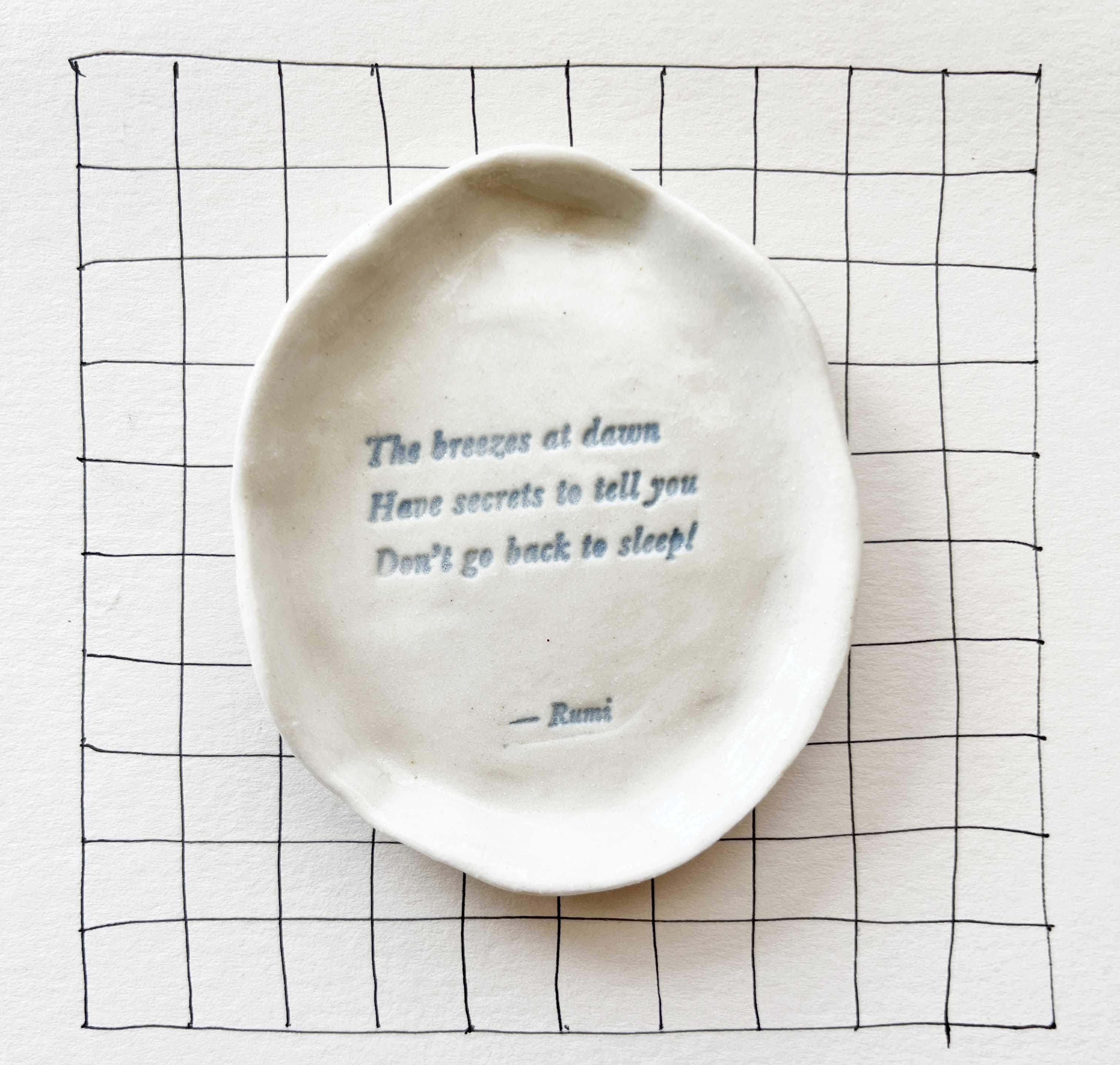Ceramic Trinket Dish ~ 11 "The Breezes At Dawn..."