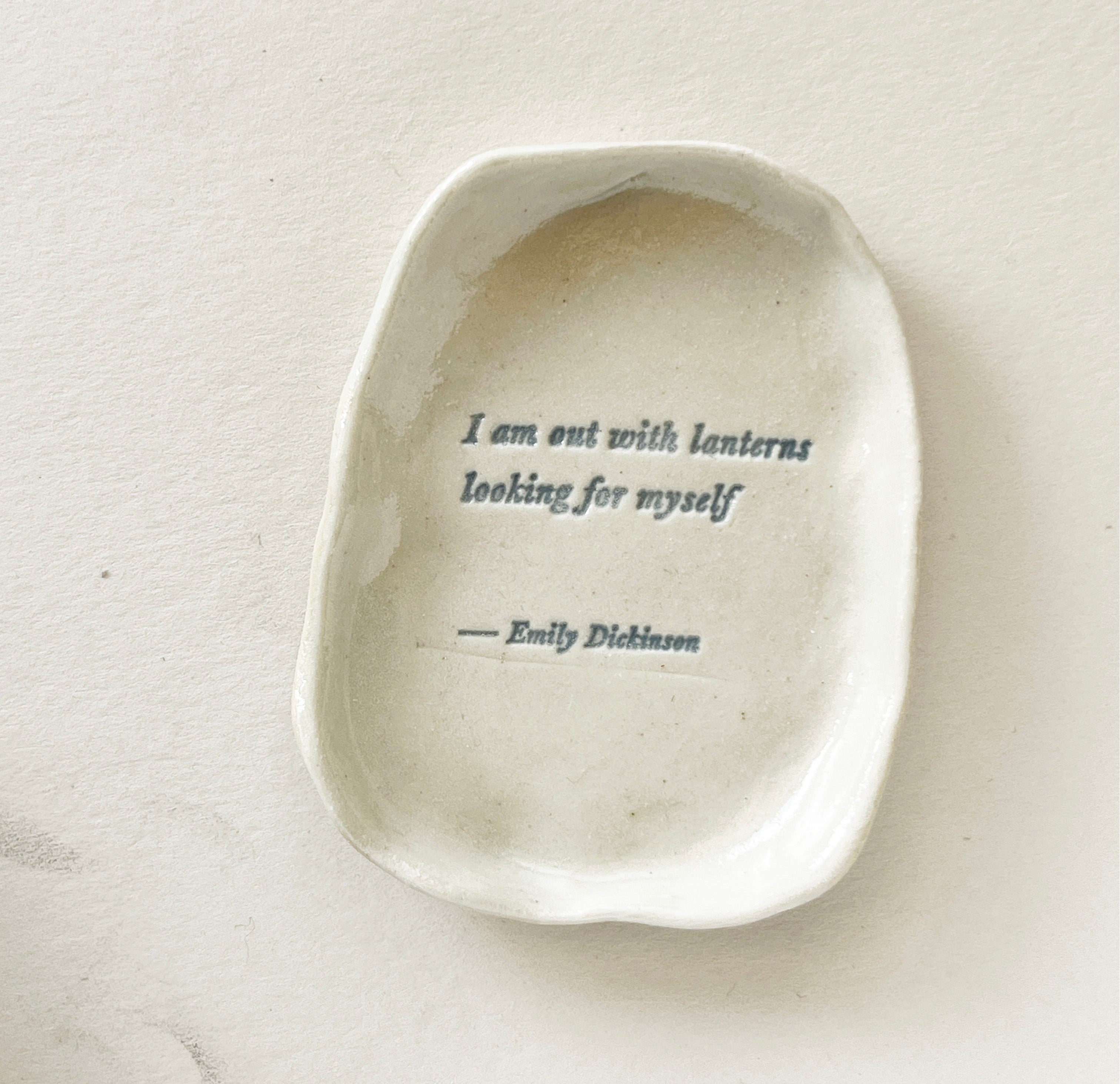 Ceramic Trinket Dish ~ 12 "I am out with lanterns..."