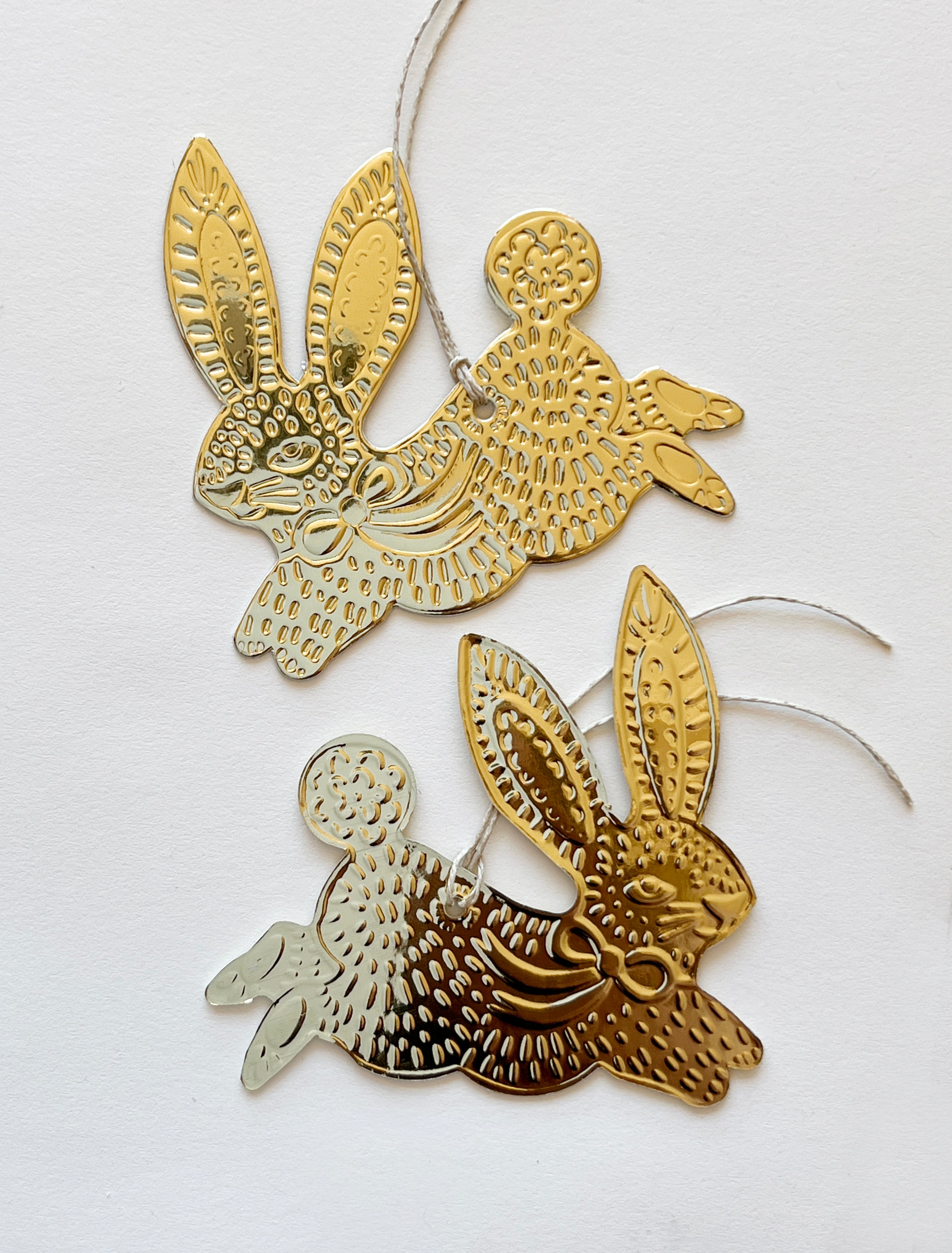 Bunny - Faux-tin Ornament - Gold