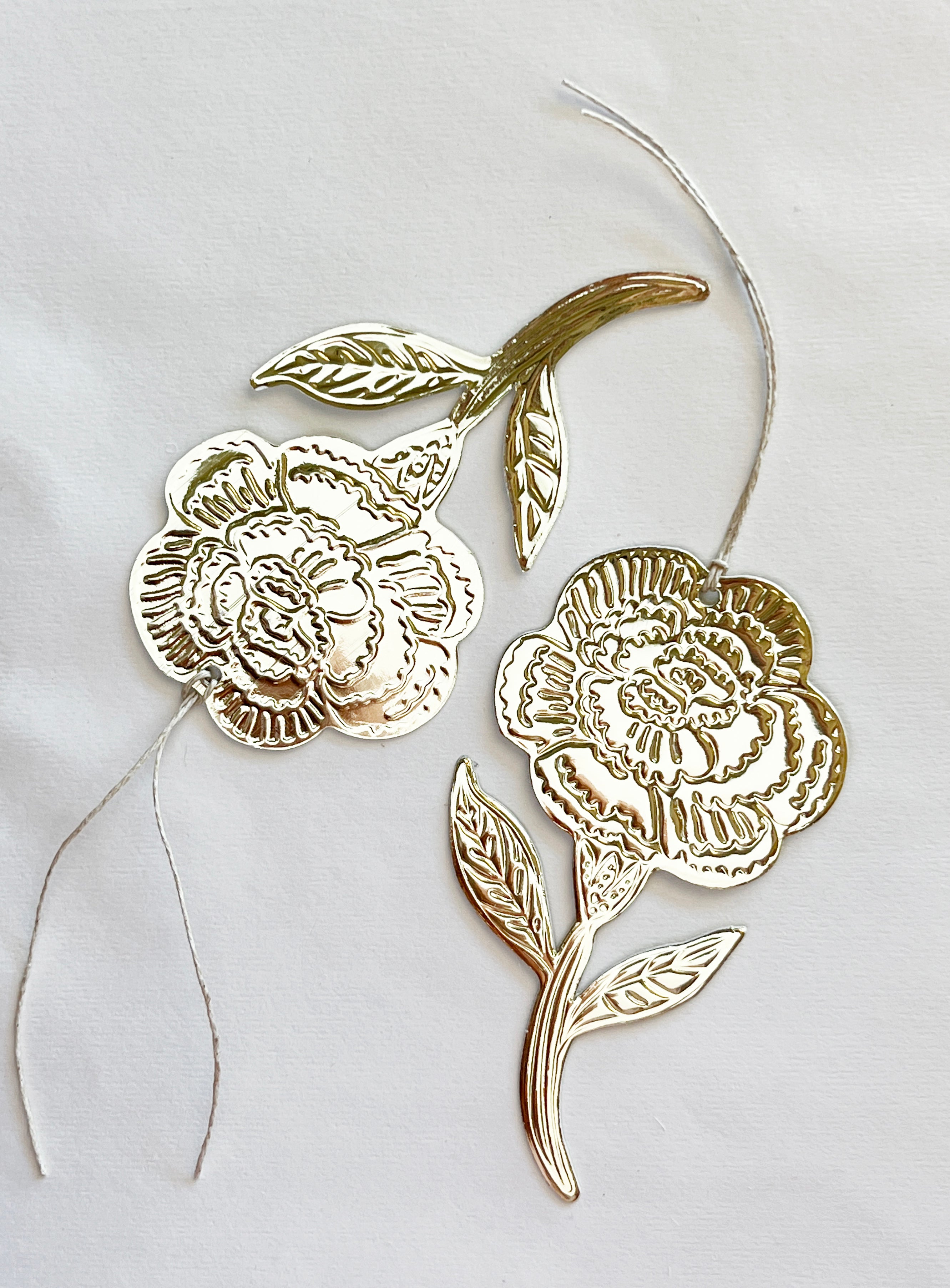 Flower (Carnation) - Faux-tin Ornament - Gold