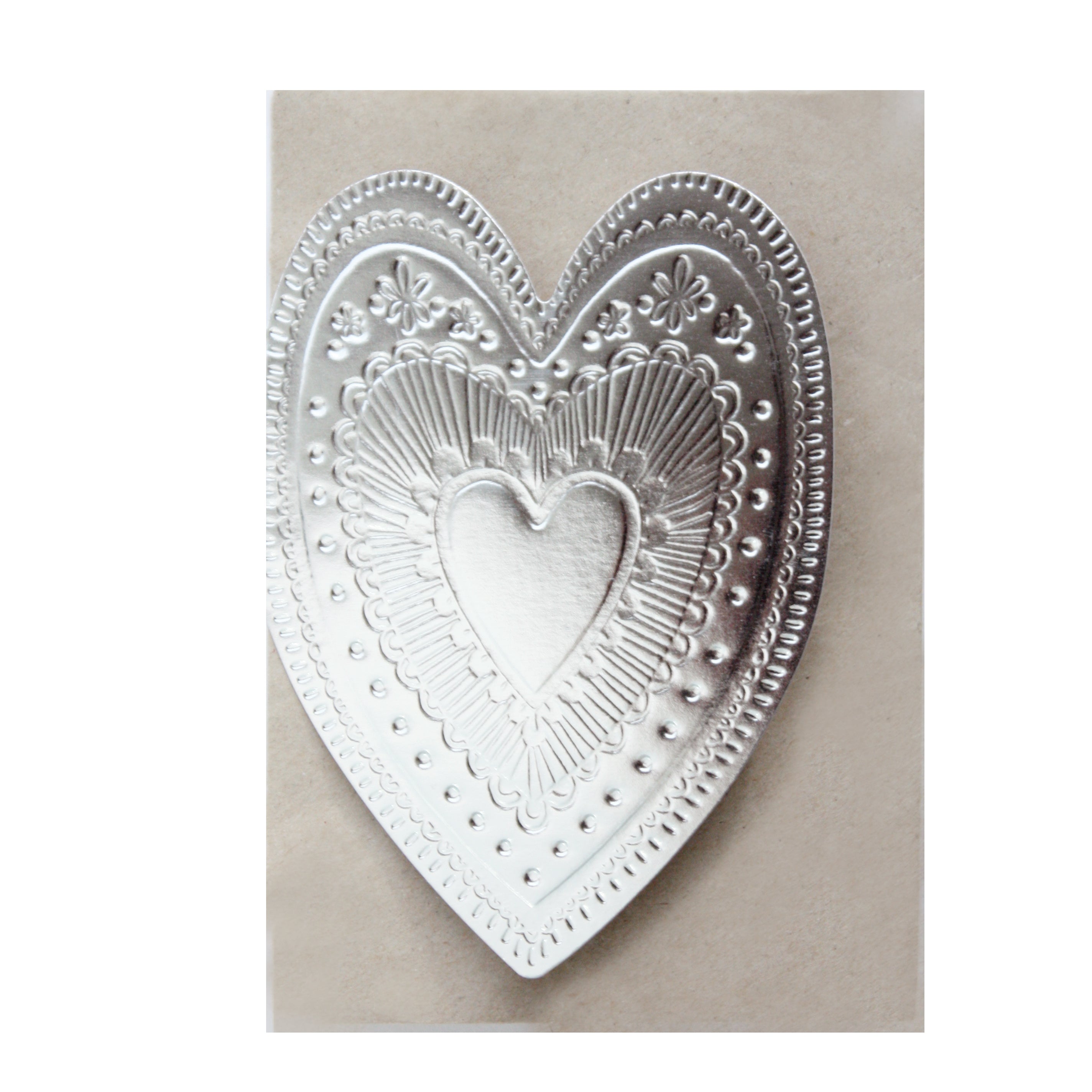 Heart - Faux Tin Greeting Card