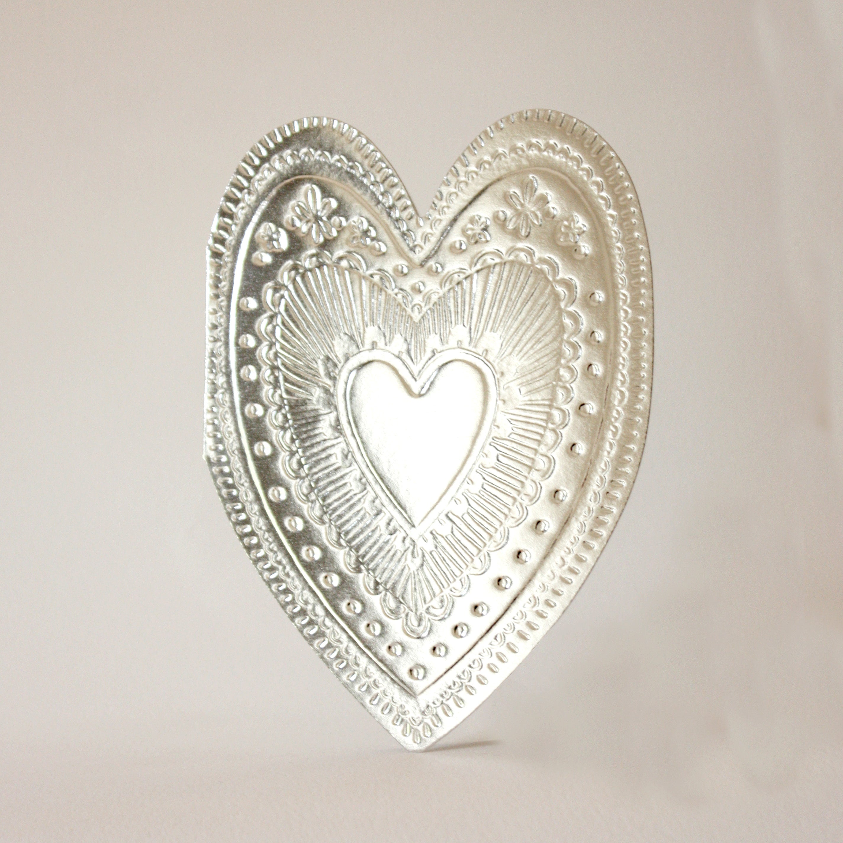 Heart - Faux Tin Greeting Card