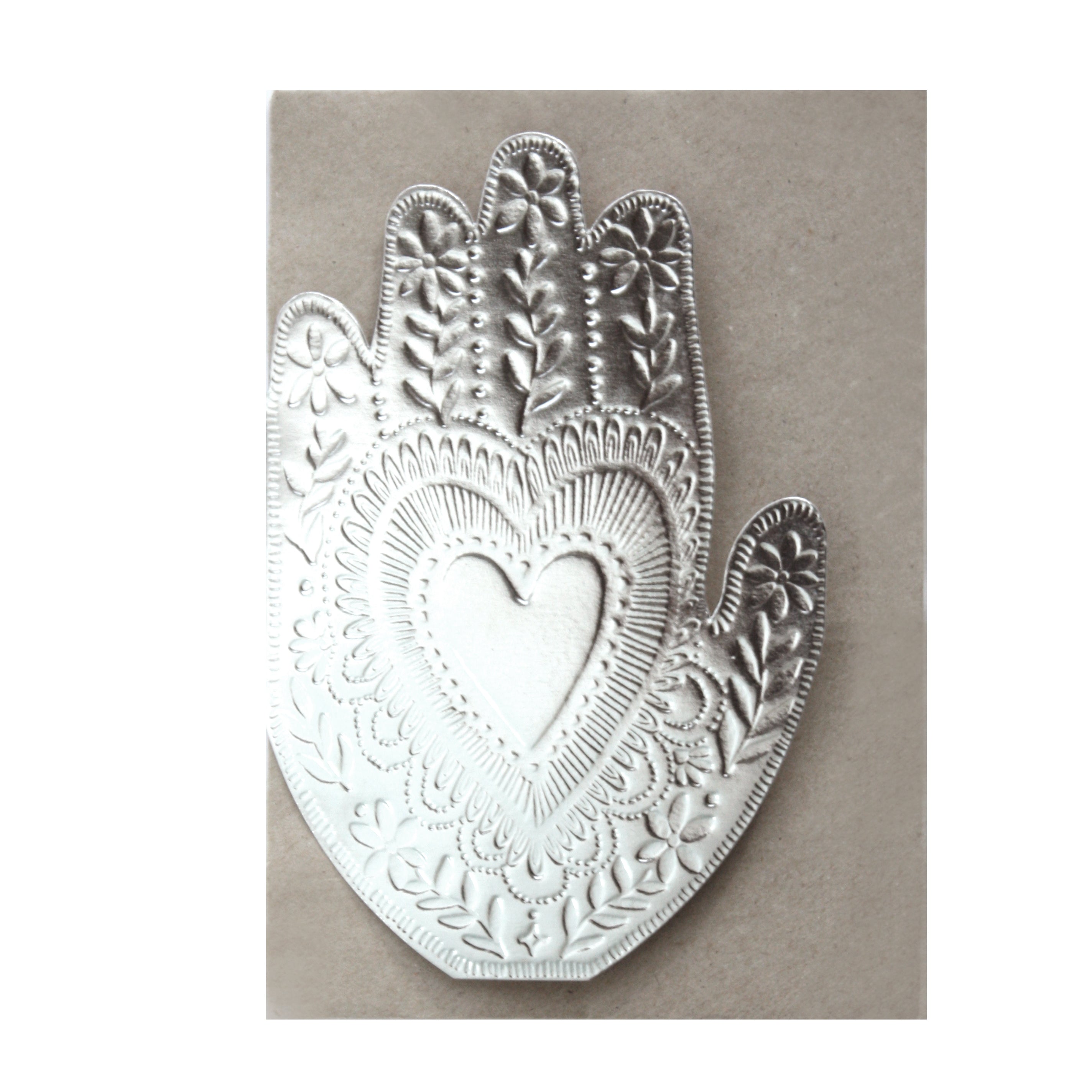 Hamsa Hand - Faux Tin Greeting Card