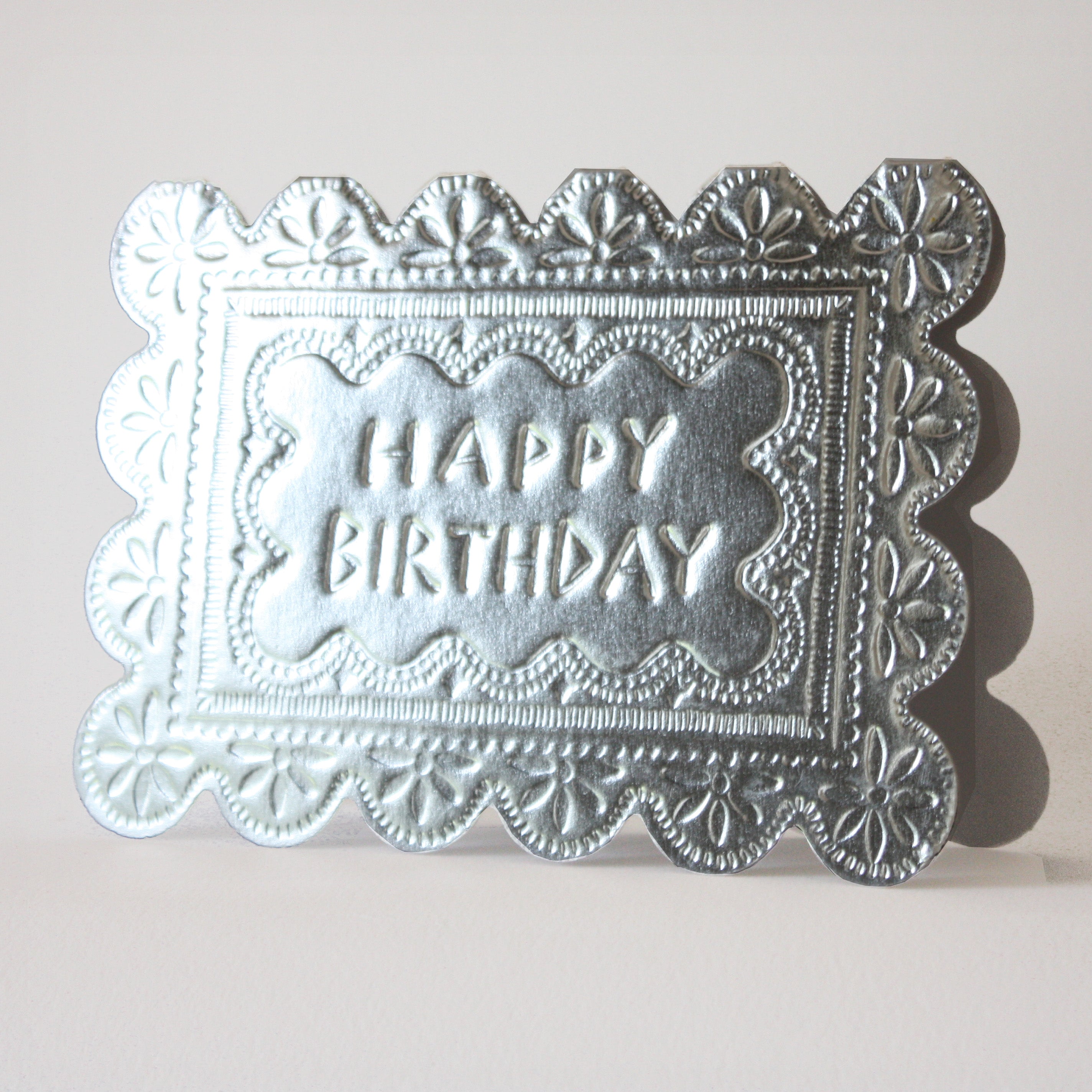 Happy Birthday - Faux Tin Greeting Card