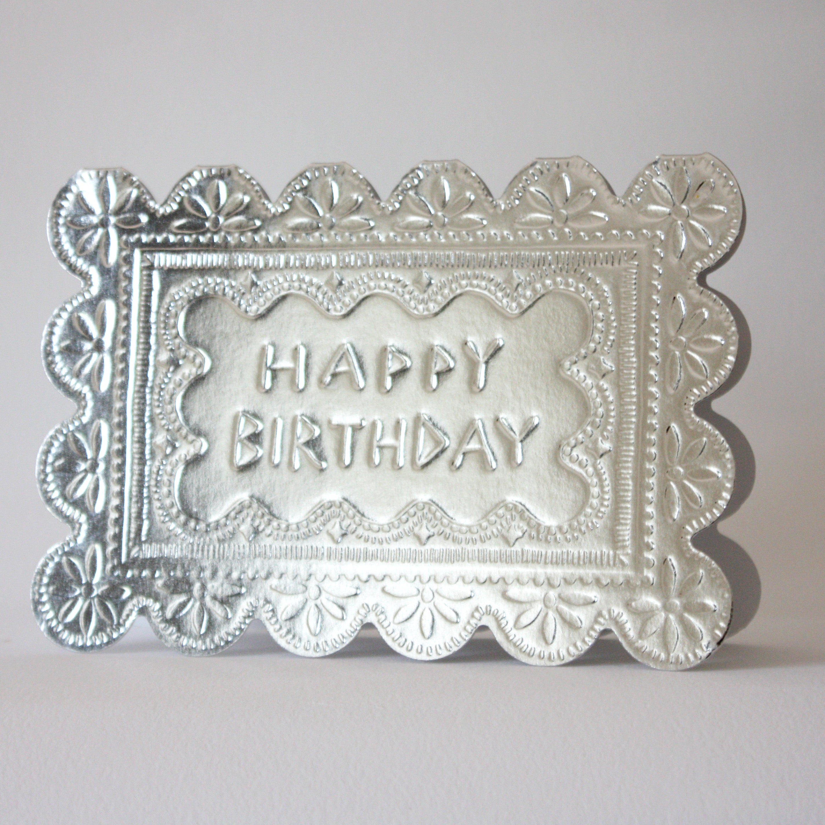 Happy Birthday - Faux Tin Greeting Card