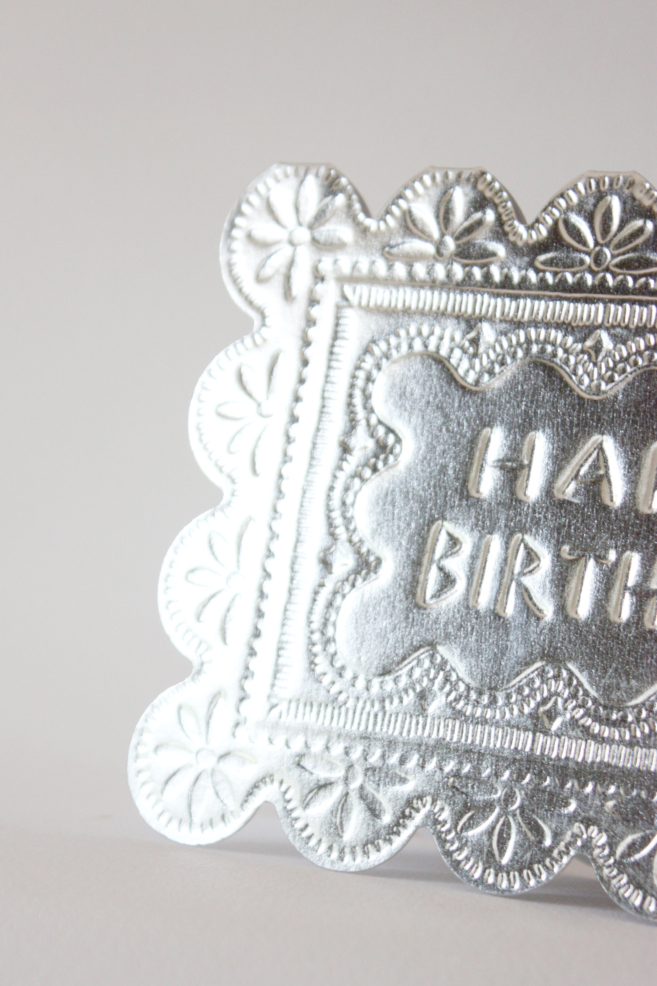 Happy Birthday - Faux Tin Greeting Card