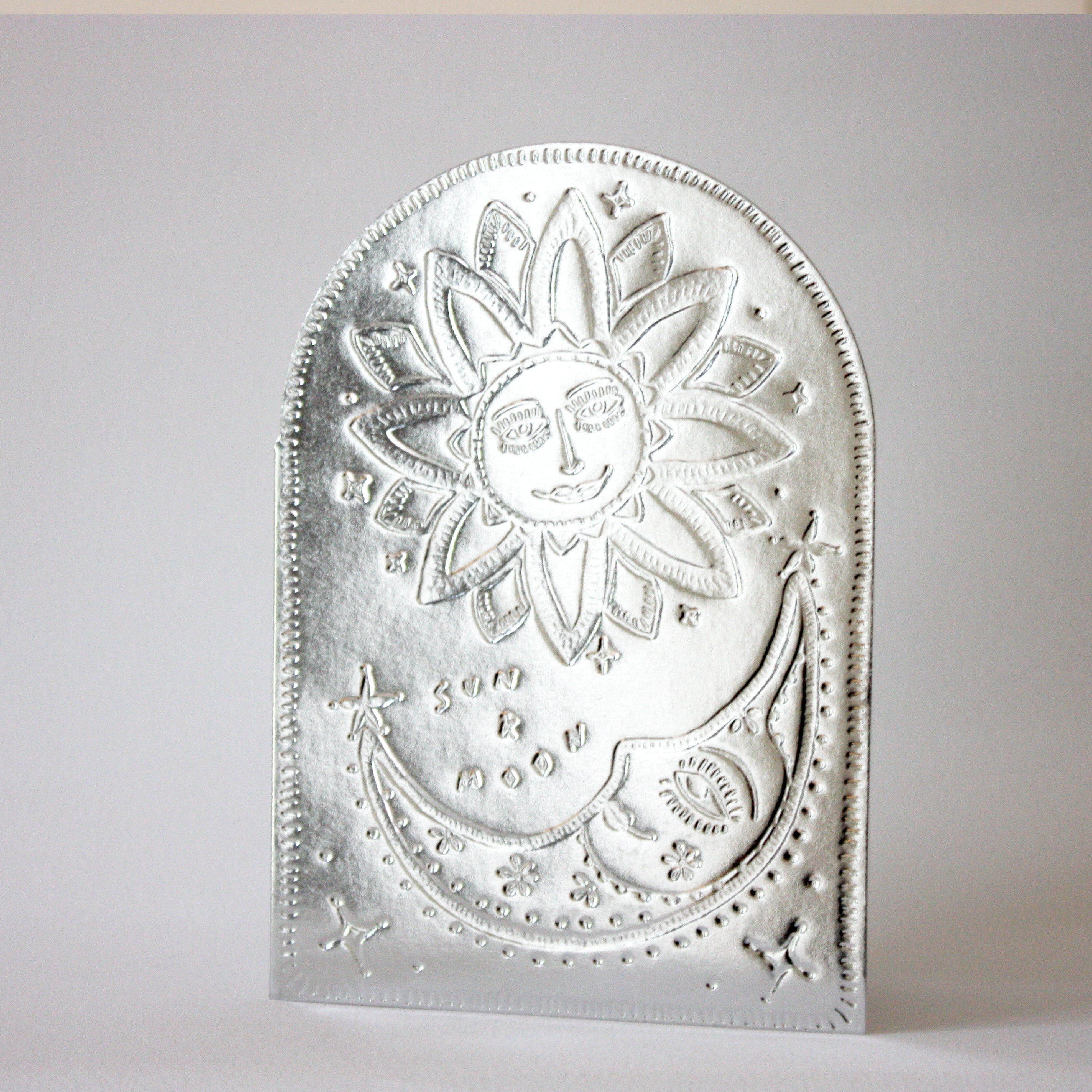 The Sun & The Moon - Faux Tin Greeting Card