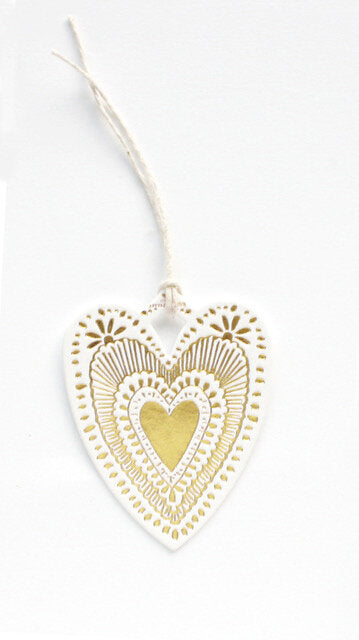 Heart tags ~ set of 3 ~ Gold Foil
